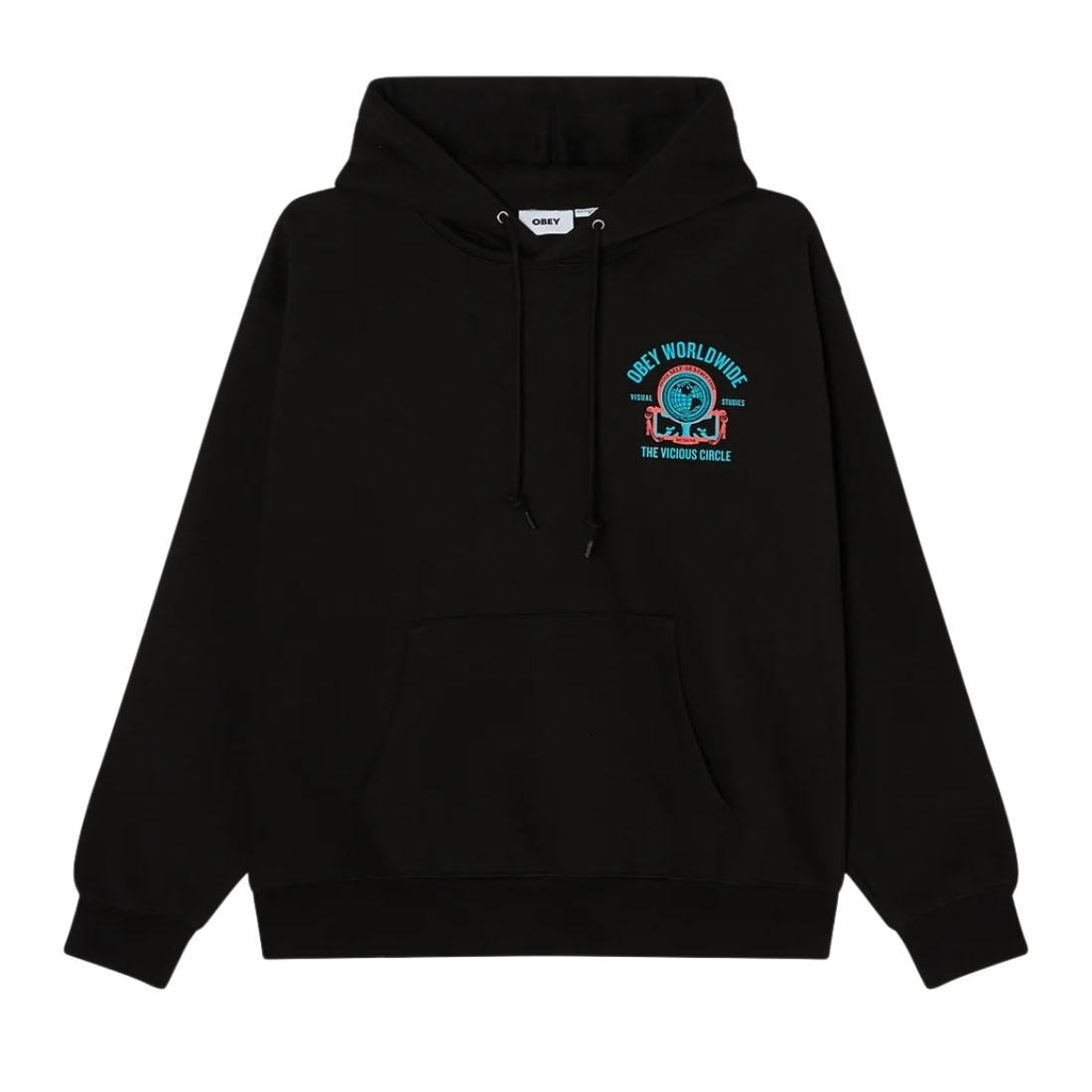 Obey Vicious Circle Hood - Black - Mens Pullover Hoodie by Obey