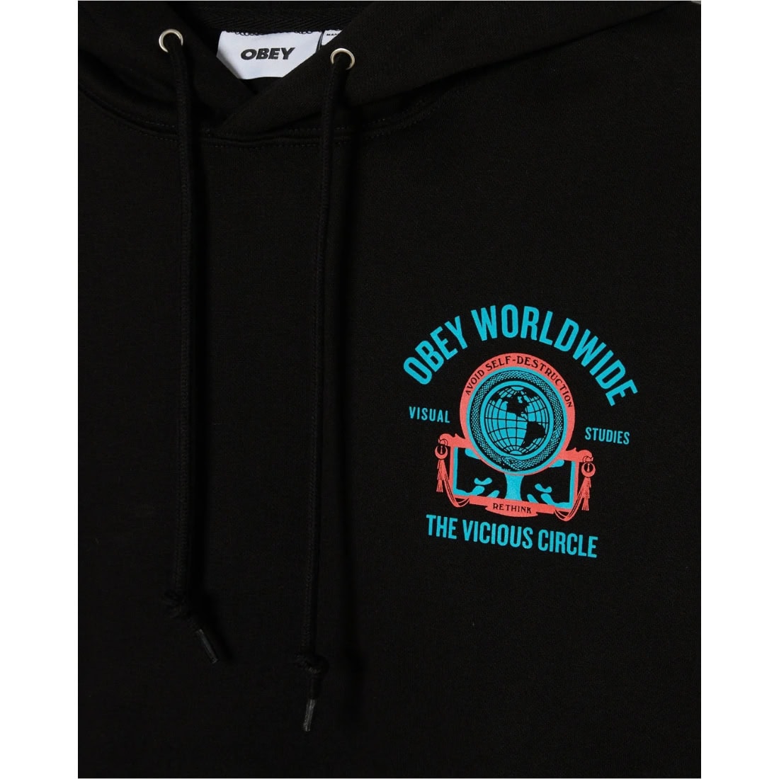 Obey Vicious Circle Hood - Black - Mens Pullover Hoodie by Obey