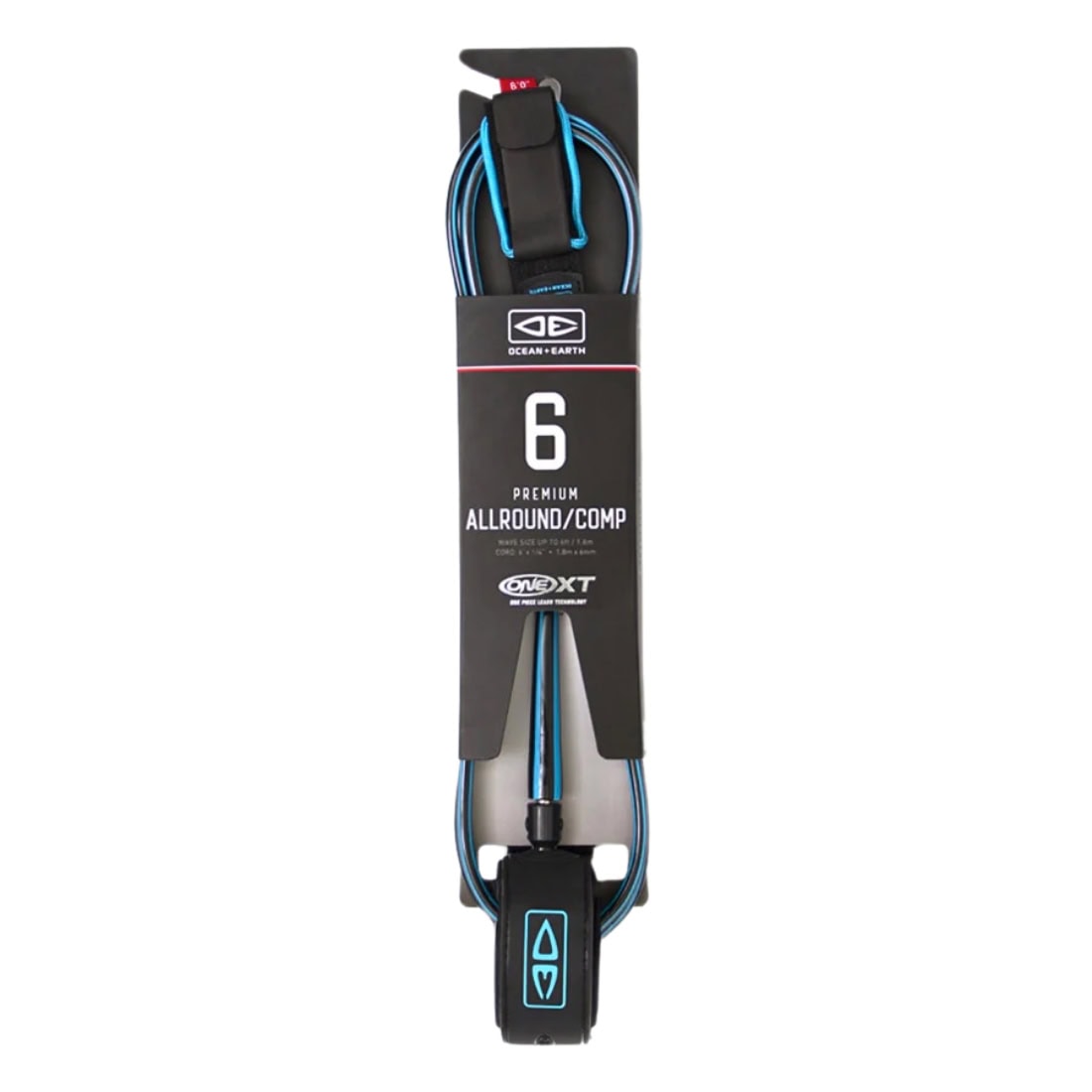Ocean And Earth 6ft One XT All Round/Comp Surfboard Leash - Blue - 6ft Surfboard Leash by Ocean and Earth 6ft