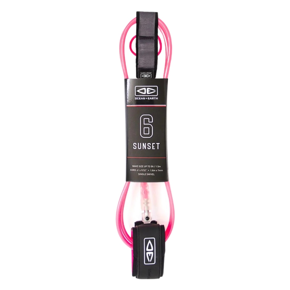 Ocean And Earth 6Ft Sunset Surfboard Leash - Pink - 6ft Surfboard Leash by Ocean and Earth 6ft