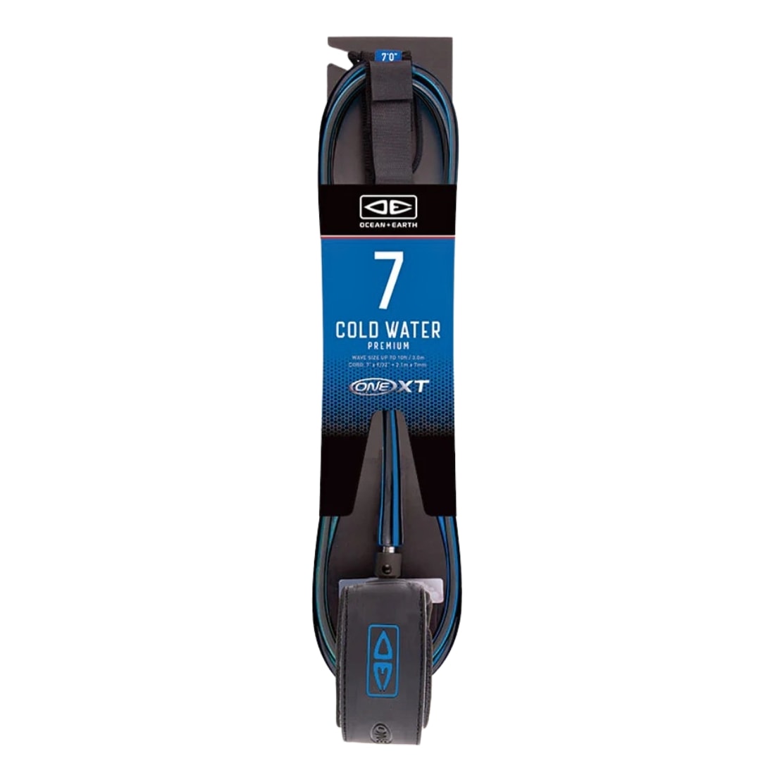 Ocean And Earth 7Ft One XT Cold Water Premium Surfboard Leash - Blue - 7ft Surfboard Leash by Ocean and Earth 7ft
