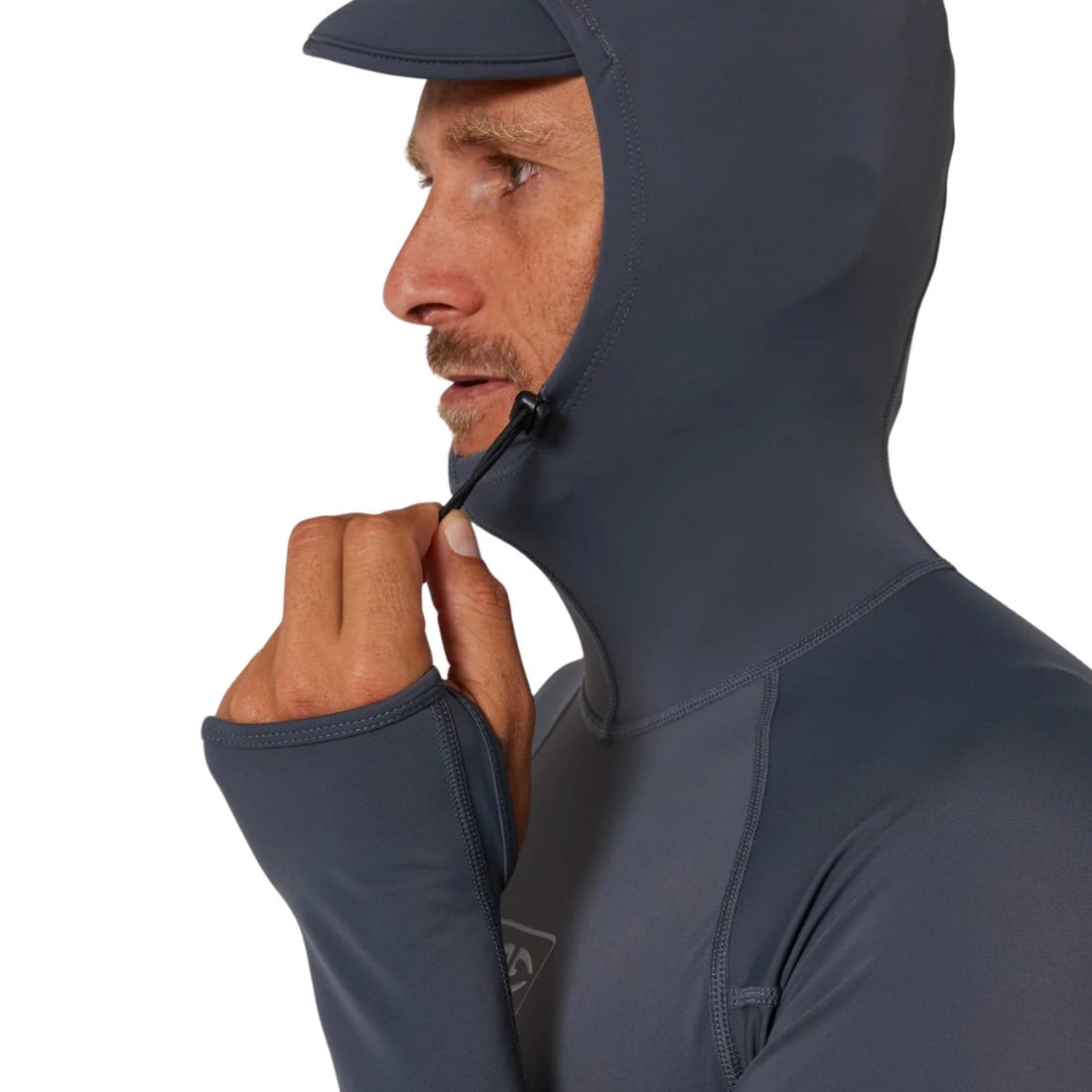 Ocean and Earth Mens Hooded Tropic Long Sleeve Rash Vest - Charcoal - Mens Hooded Rash Vest by Ocean and Earth