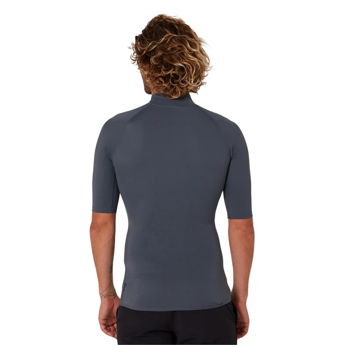 Ocean and Earth Mens Script Short Sleeve Rash Vest - Charcoal - Mens UV Rash Vest by Ocean and Earth