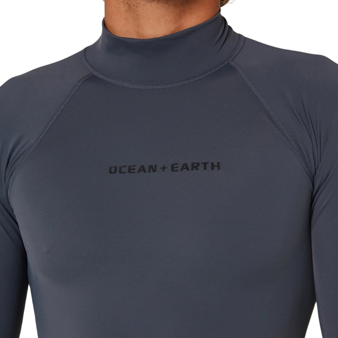Ocean and Earth Mens Script Short Sleeve Rash Vest - Charcoal - Mens UV Rash Vest by Ocean and Earth
