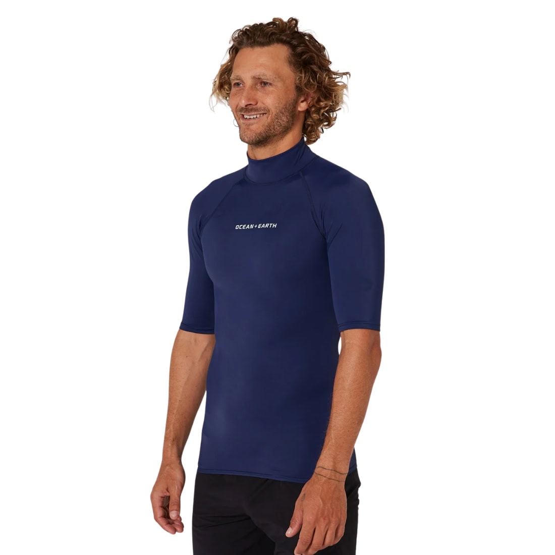 Ocean and Earth Mens Script Short Sleeve Rash Vest - Midnight Ink - Mens UV Rash Vest by Ocean and Earth