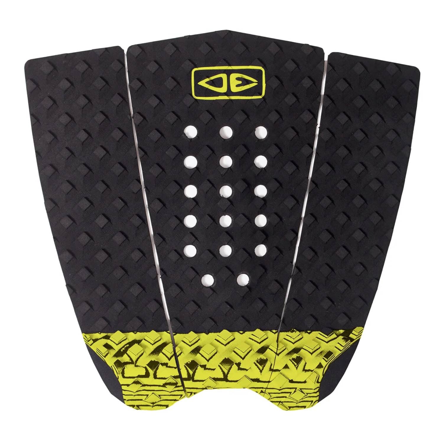 Ocean And Earth Simple Jack Hybrid 3 Piece Wide Surfboard Tail Pad - Black/Lime - 3 Piece Tail Pad by Ocean and Earth