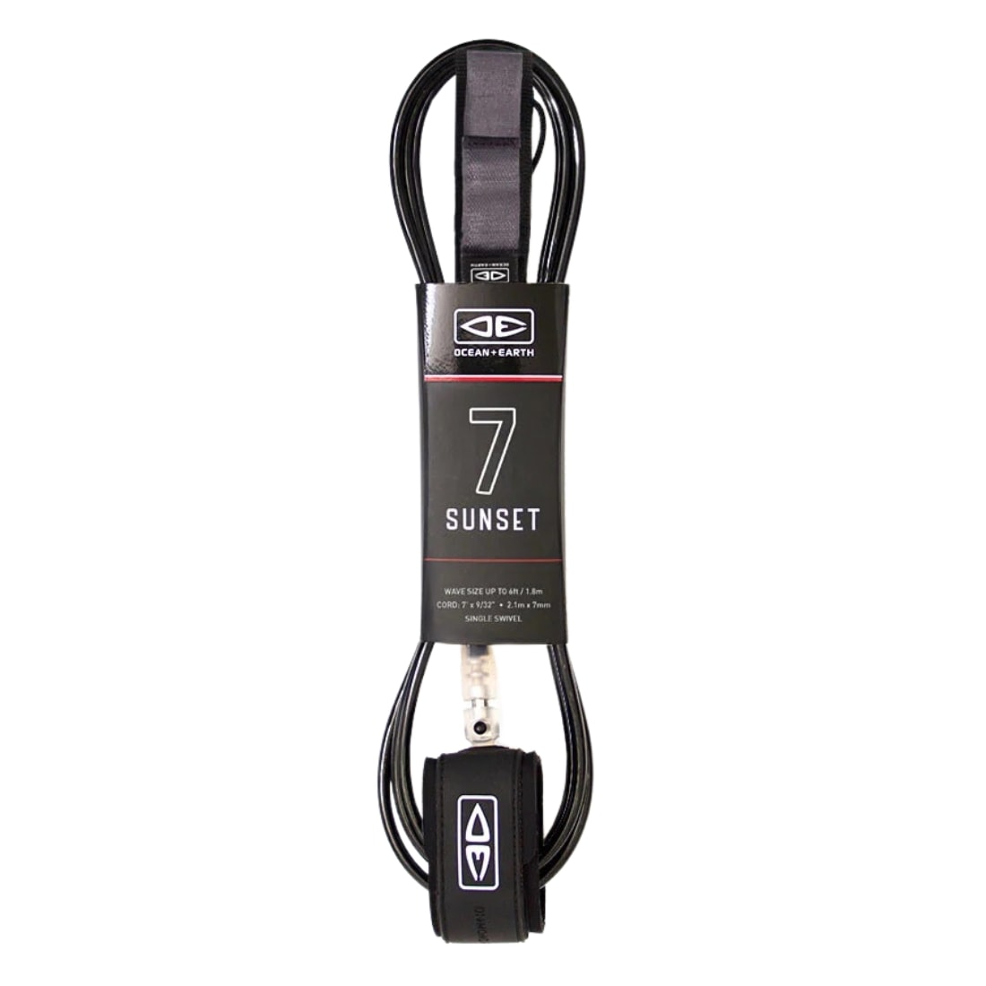 Ocean And Earth Sunset 7ft Surfboard Leash - Black