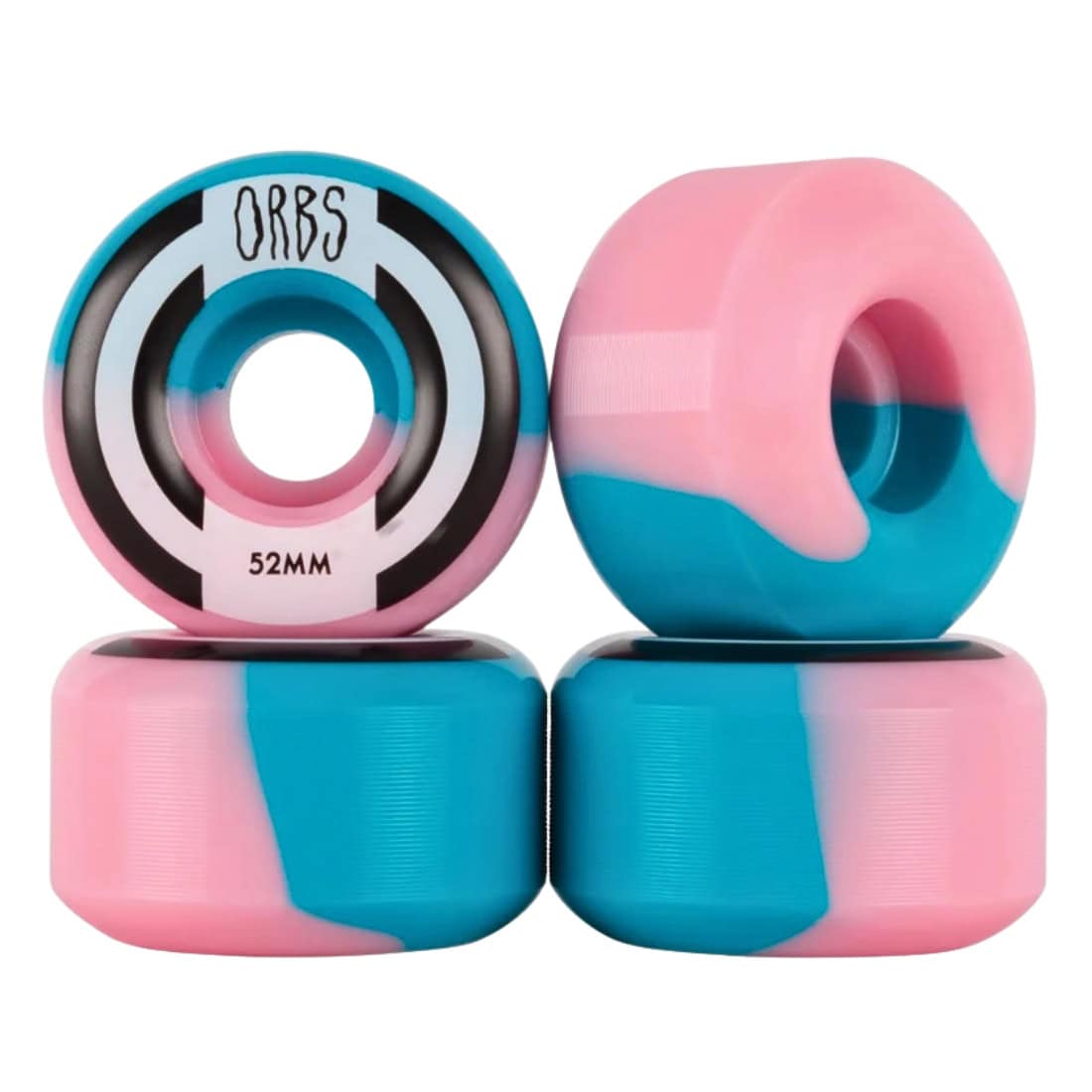 Orbs 52mm Apparitions Splits Round 99A Wheels - Pink/Blue - Skateboard Wheels by Orbs 52mm