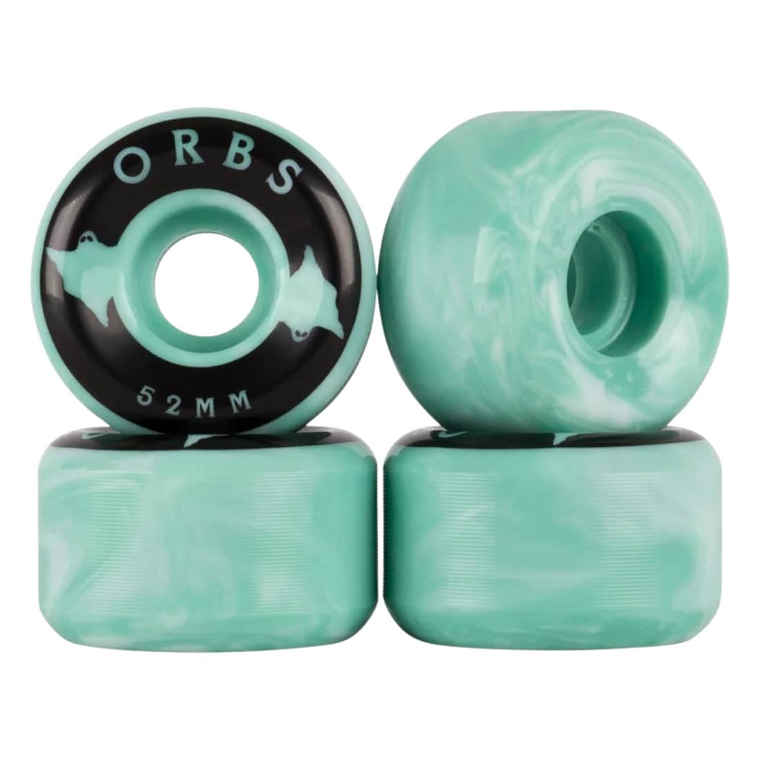 Orbs 52mm Specters Swirls Conical 99A Wheels - Teal/White - Skateboard Wheels by Orbs 52mm