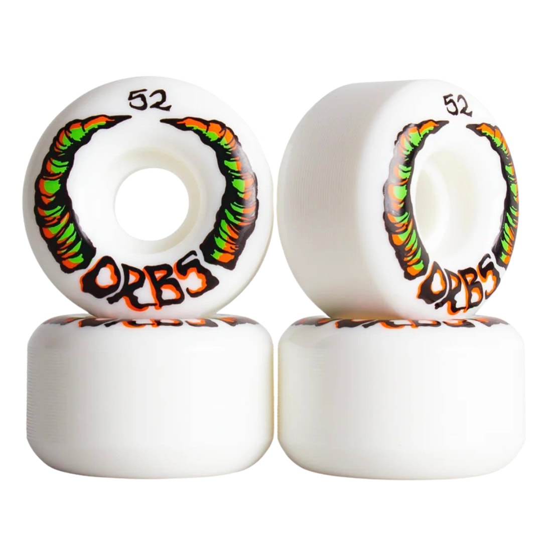 Orbs 52mm Apparitions Round 99A Skateboard Wheels - White - Skateboard Wheels by Orbs 52mm