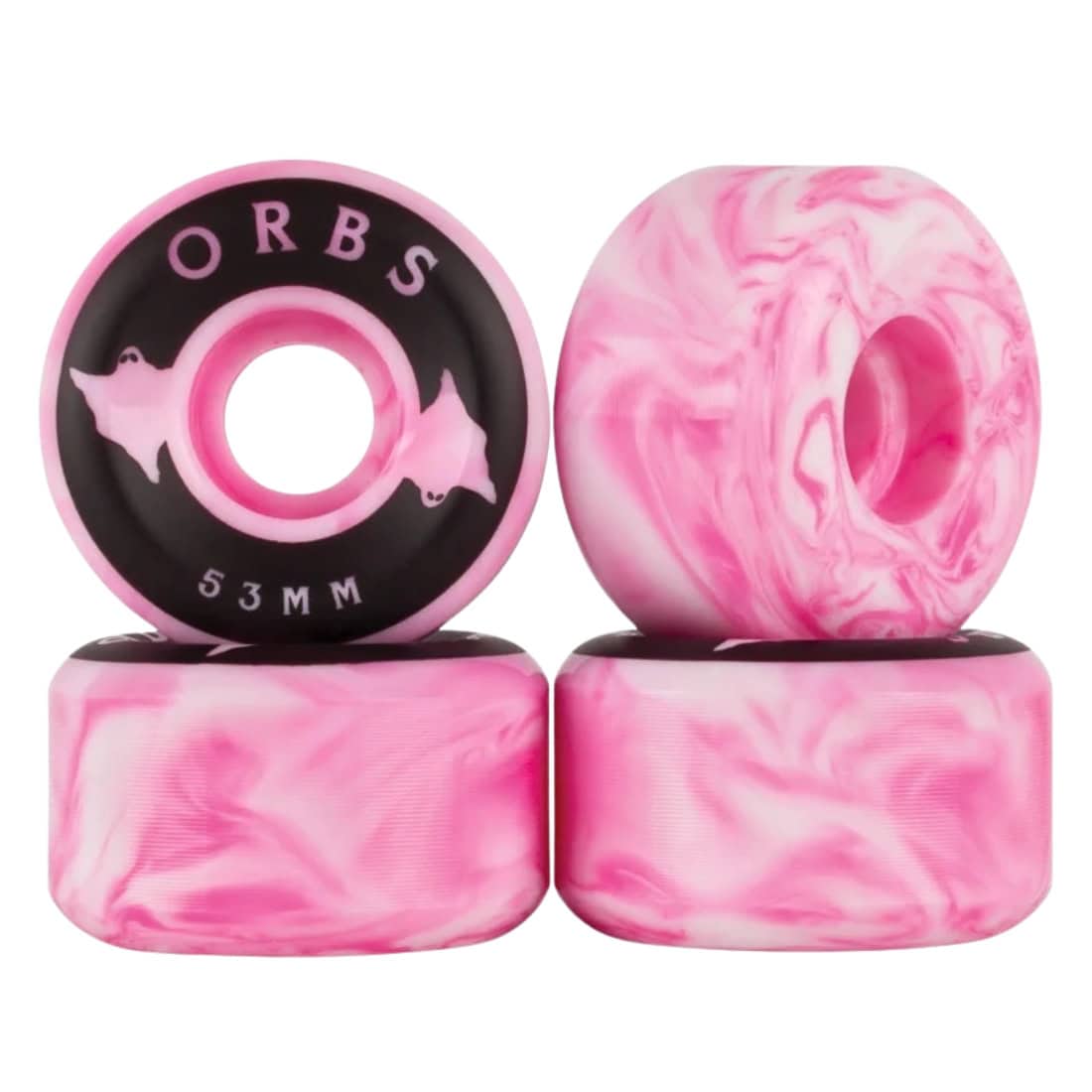 Orbs 53mm Specters Swirls Conical 99A Wheels - Pink/White - Skateboard Wheels by Orbs 53mm