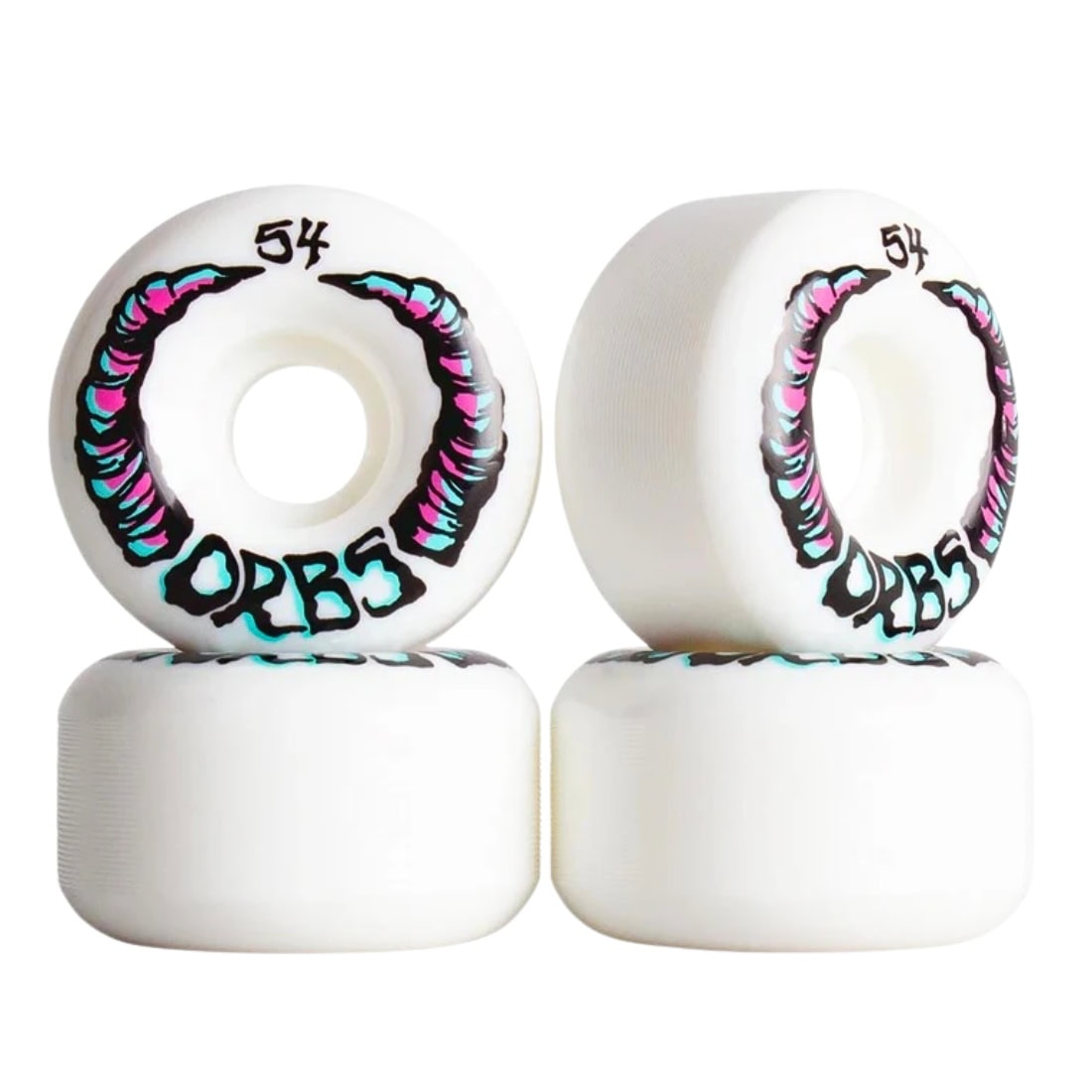 Orbs 54mm Apparitions Round 99A Skateboard Wheels - White - Skateboard Wheels by Orbs 54mm