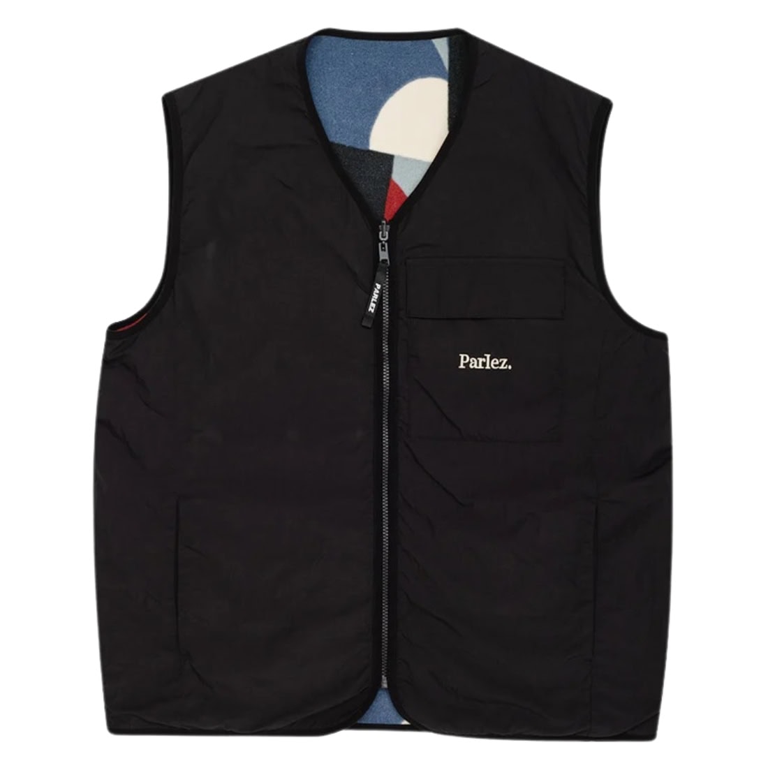 Parlez Amisk Reversible Gillet - Black - Mens Gilet Jacket by Parlez