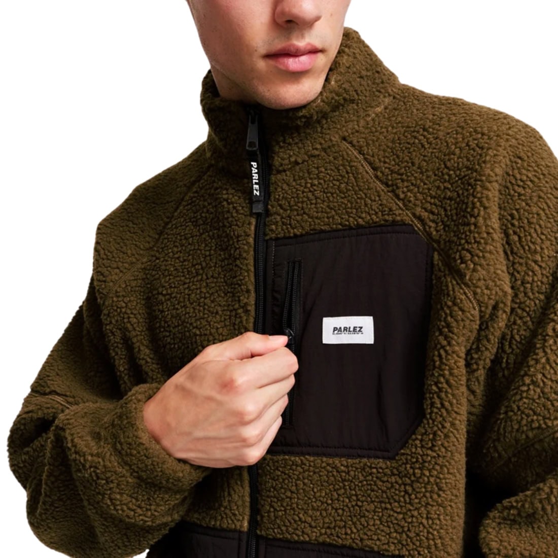Parlez Ascend Fleece - Moss - Mens Zip Up Hoodie by Parlez