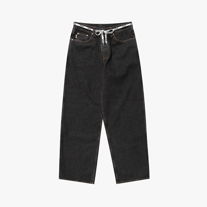 Parlez Indy Denim Jeans - Mid Black - Mens Relaxed/Loose Denim Jeans by Parlez