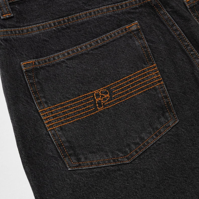 Parlez Indy Denim Jeans - Mid Black - Mens Relaxed/Loose Denim Jeans by Parlez