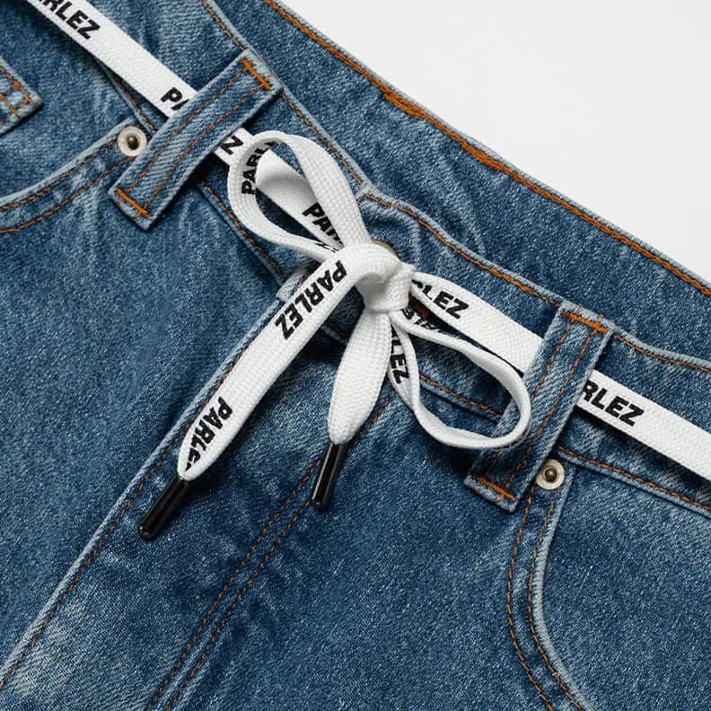 Parlez Indy Denim Jeans - Mid Indigo - Mens Relaxed/Loose Denim Jeans by Parlez