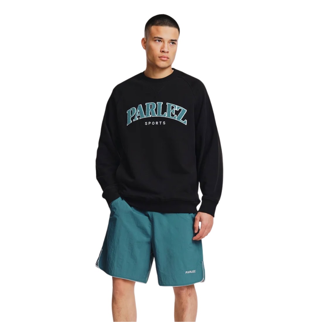 Parlez Varsity Crew - Black - Mens Crew Neck Sweatshirt by Parlez