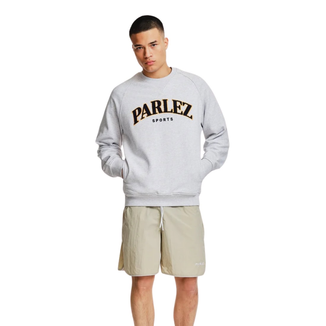Parlez Varsity Crew - Heather Grey - Mens Crew Neck Sweatshirt by Parlez