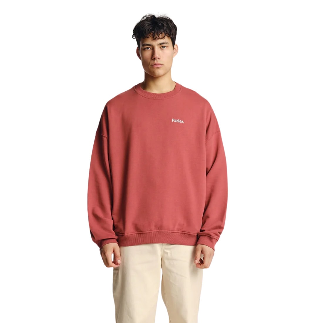 Parlez Vernon Oversized Crew - Dusty Coral - Mens Crew Neck Sweatshirt by Parlez