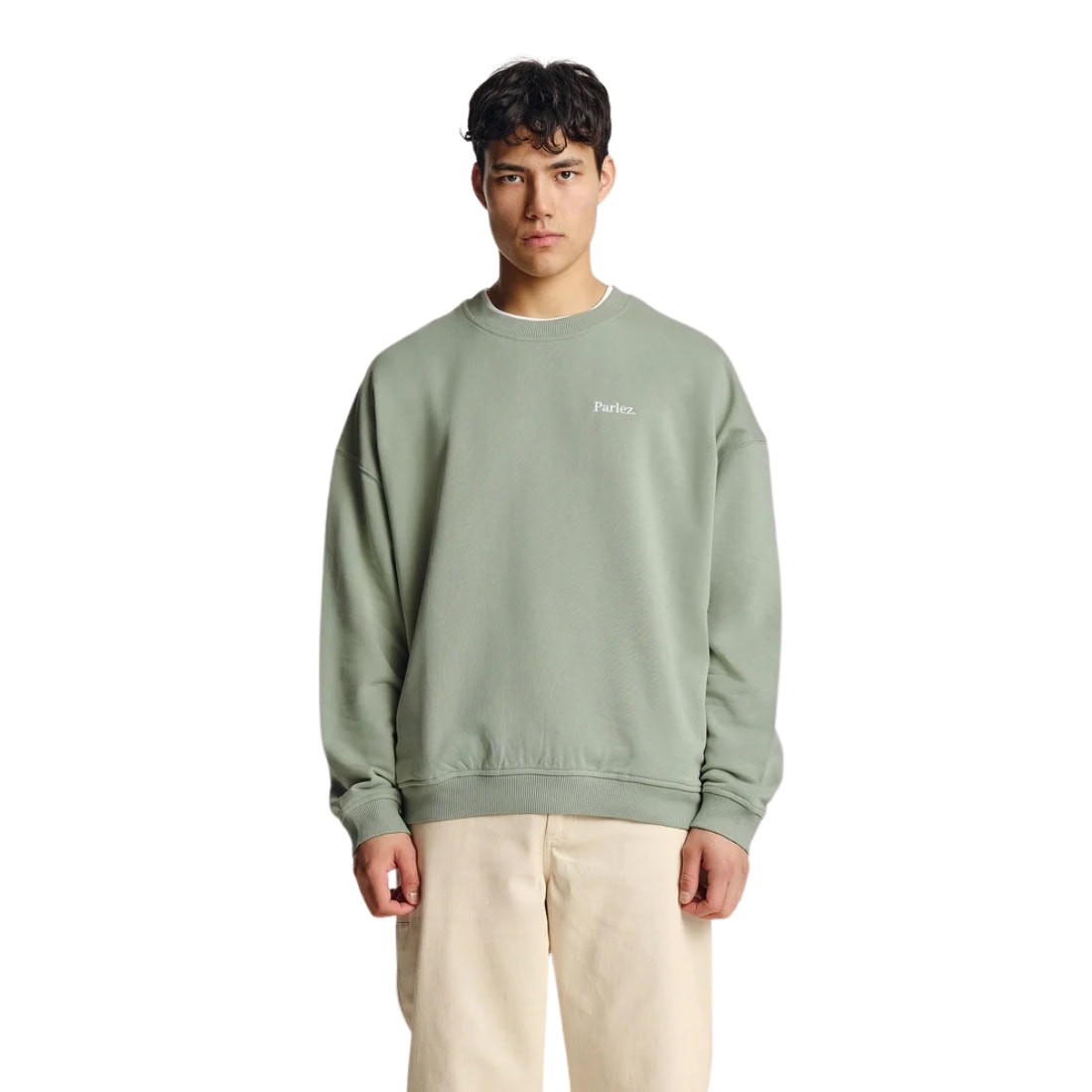 Parlez Vernon Oversized Crew - Sea Mist - Mens Crew Neck Sweatshirt by Parlez