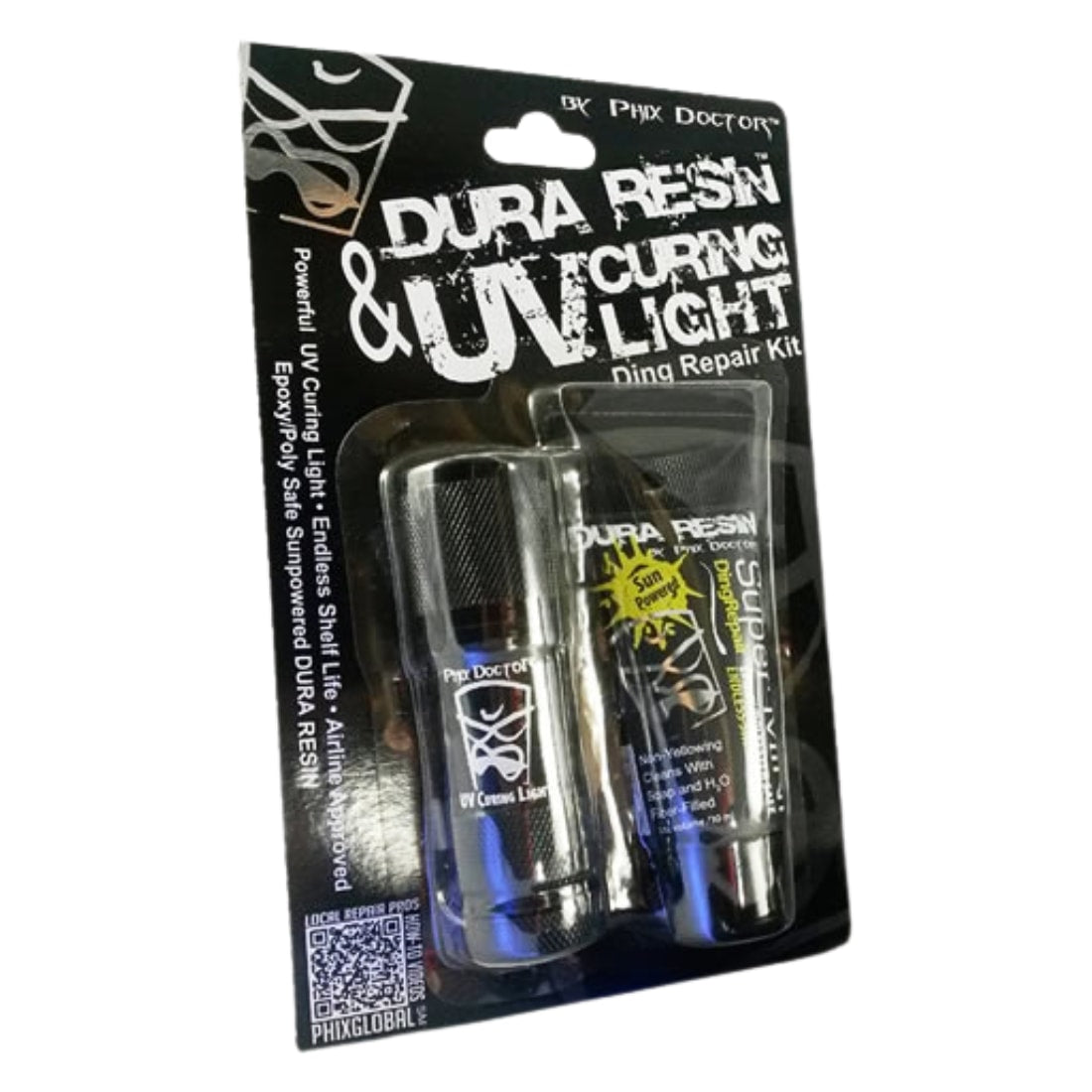 Phix Doctor Dura Resin & Uv Curing Light Ding Repair Kit - Clear - Epoxy Resin Surfboard Repair by Phix Doctor 1fl oz / 29.5ml
