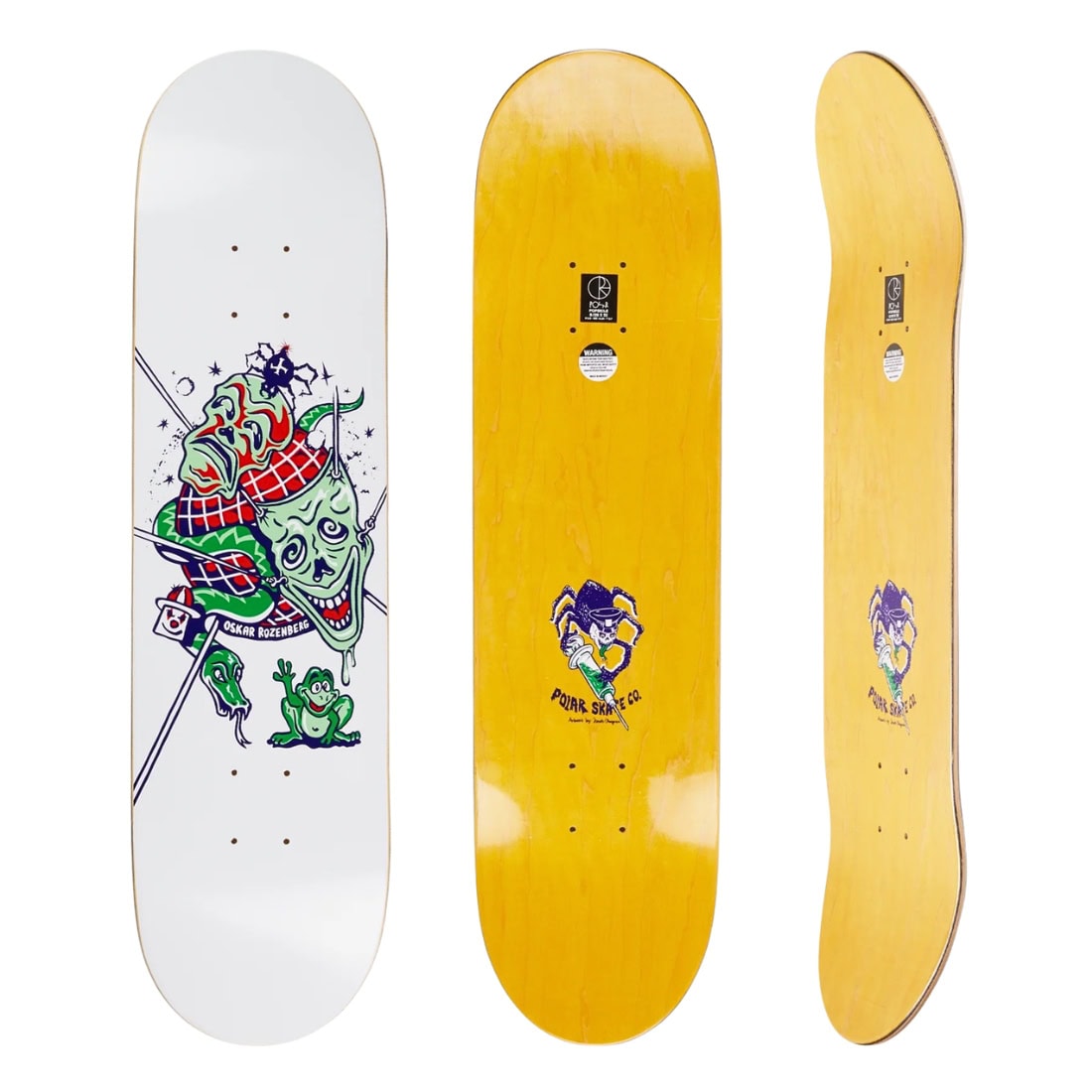 Polar 8.125" Oskar Rozenberg The Mask Deck - White - Skateboard Deck by Polar 8.125 inch