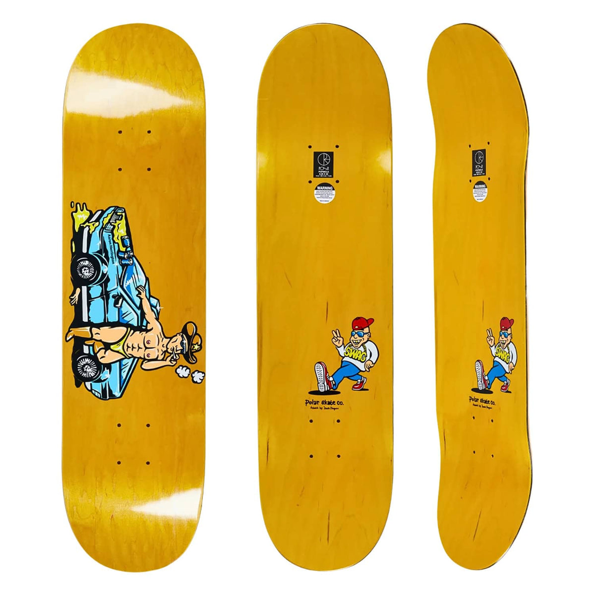 Polar 8.25&quot; Herrington Bad Cop Deck - Multi - Skateboard Deck by Polar 8.25 inch