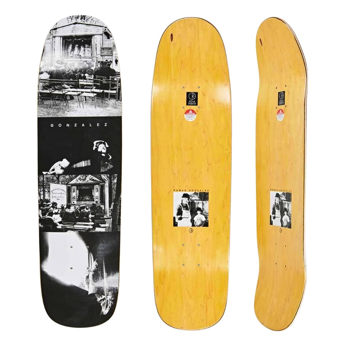 Polar 8.25&quot; Roman Gonzalez Champs Elysees Paris Deck - Grey - Skateboard Deck by Polar 8.25 inch