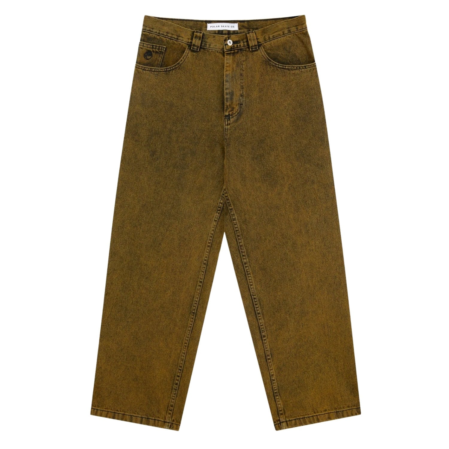 Polar Big Boy Pants - Yellow Black - Mens Relaxed/Loose Denim Jeans by Polar