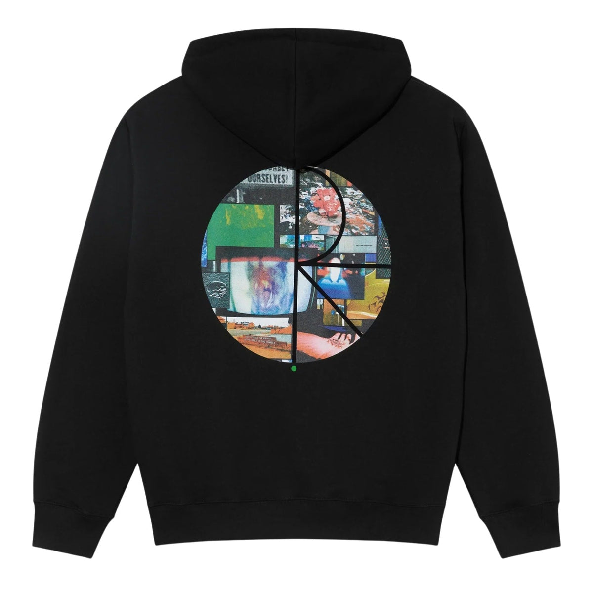 Polar Dave Hoodie Fill Logo Ourselves Collage - Black - Mens Pullover Hoodie by Polar