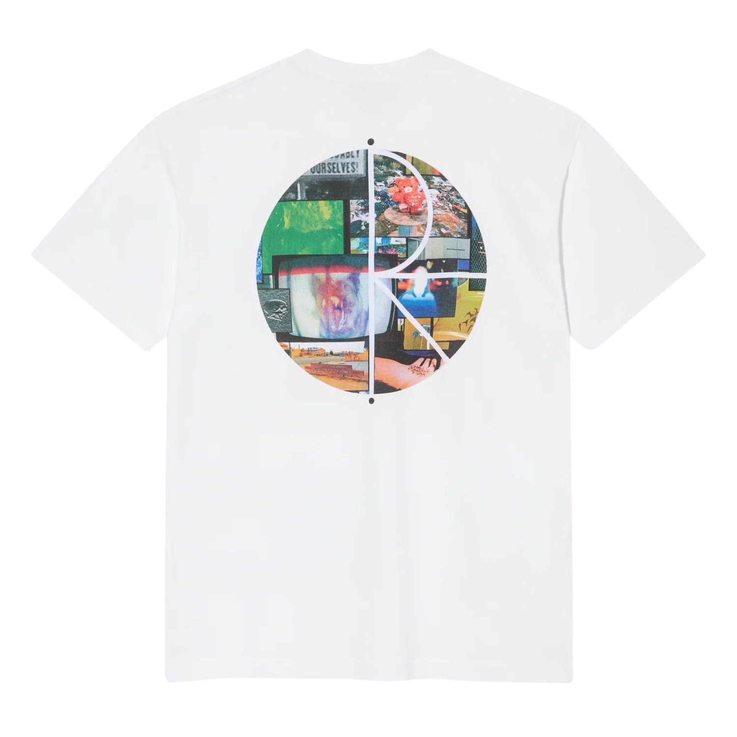 Polar Ourselves Collage Fill Logo T-Shirt - White - Mens Skate Brand T-Shirt by Polar