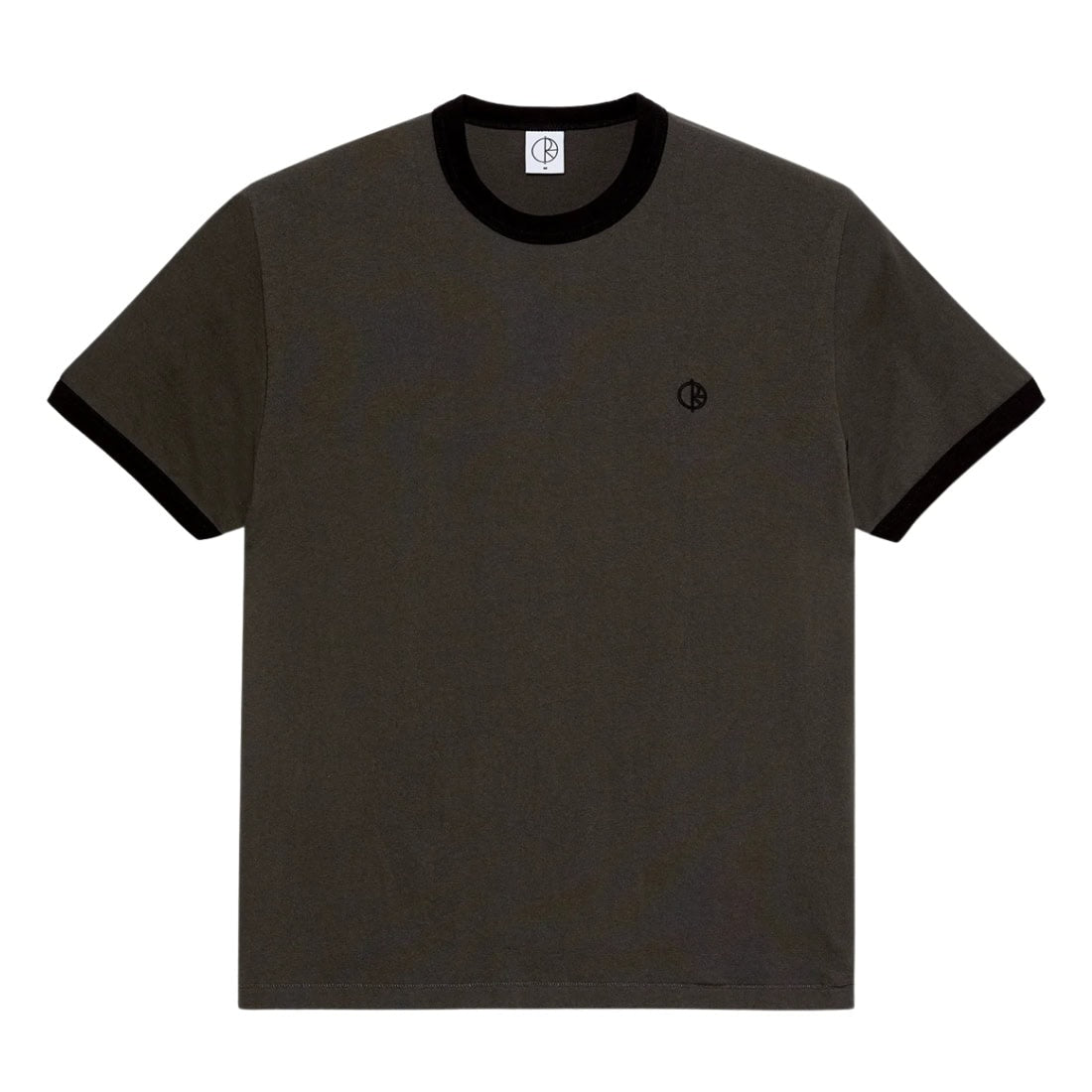 Polar Ringer T-Shirt - Dirty Black/Black - Mens Plain T-Shirt by Polar