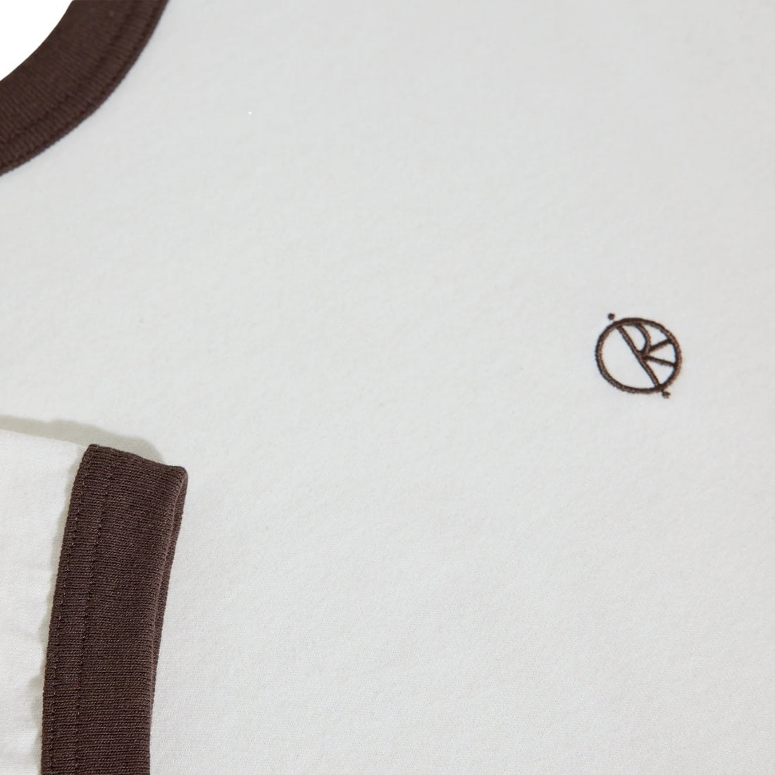 Polar Ringer T-Shirt - Ivory/Chocolate - Mens Plain T-Shirt by Polar