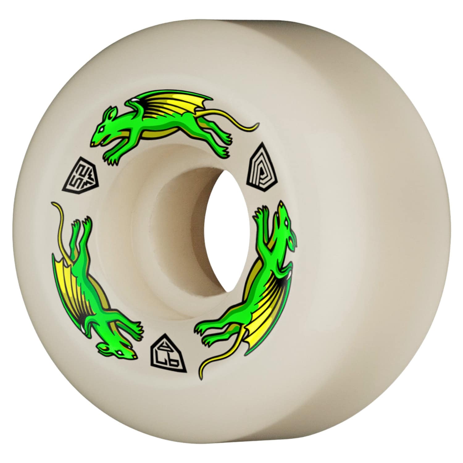 Powell Peralta 52mm Dragon Formula Nano Rats 97A Skateboard Wheels - White - Skateboard Wheels by Powell Peralta 52mm