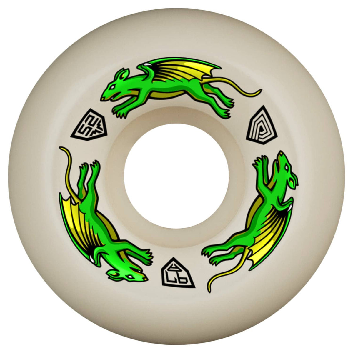 Powell Peralta 52mm Dragon Formula Nano Rats 97A Skateboard Wheels - White - Skateboard Wheels by Powell Peralta 52mm