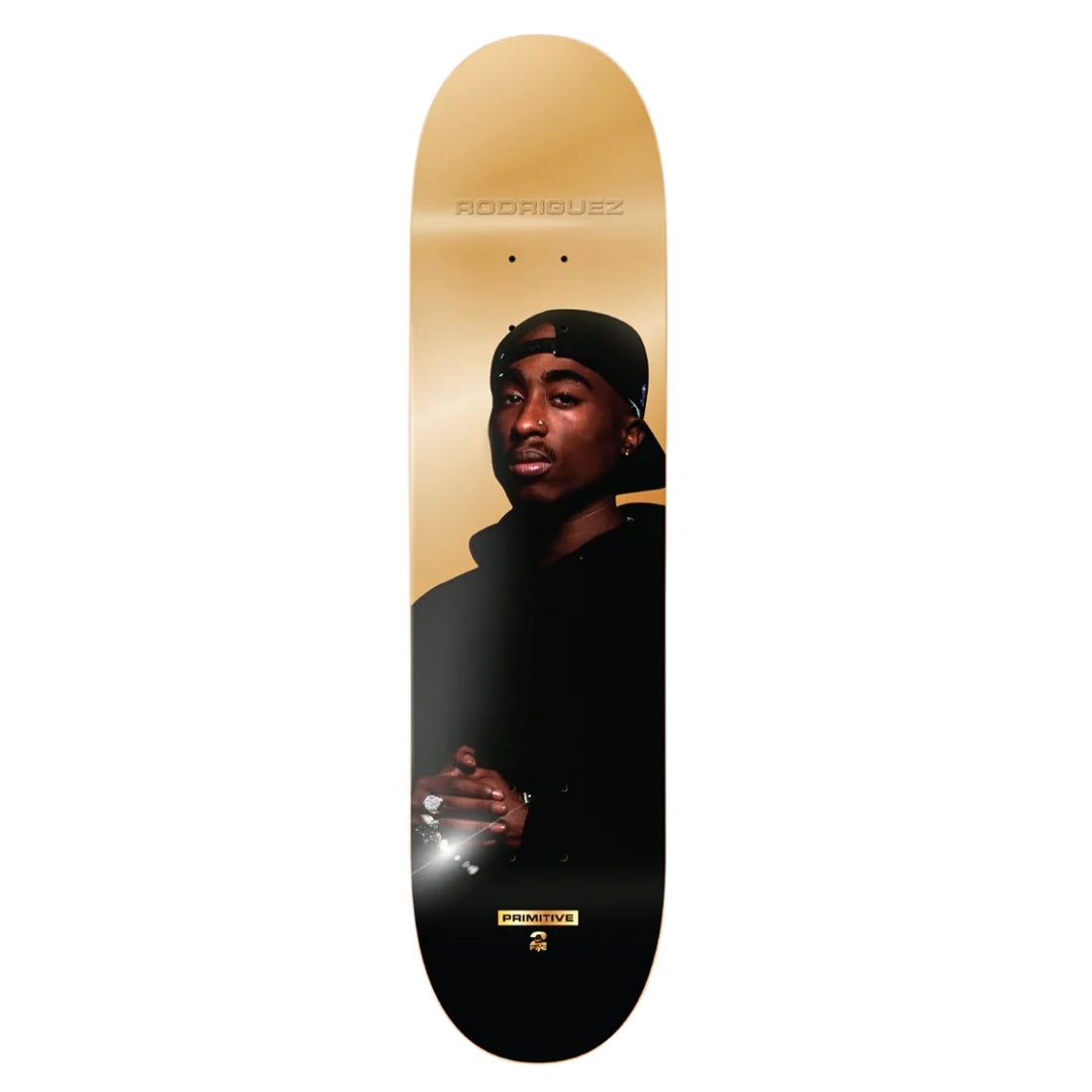 Primitive 8.0 Tupac Rodriguez Shine Deck - Gold - Skateboard Deck by Primitive 8.0 inch