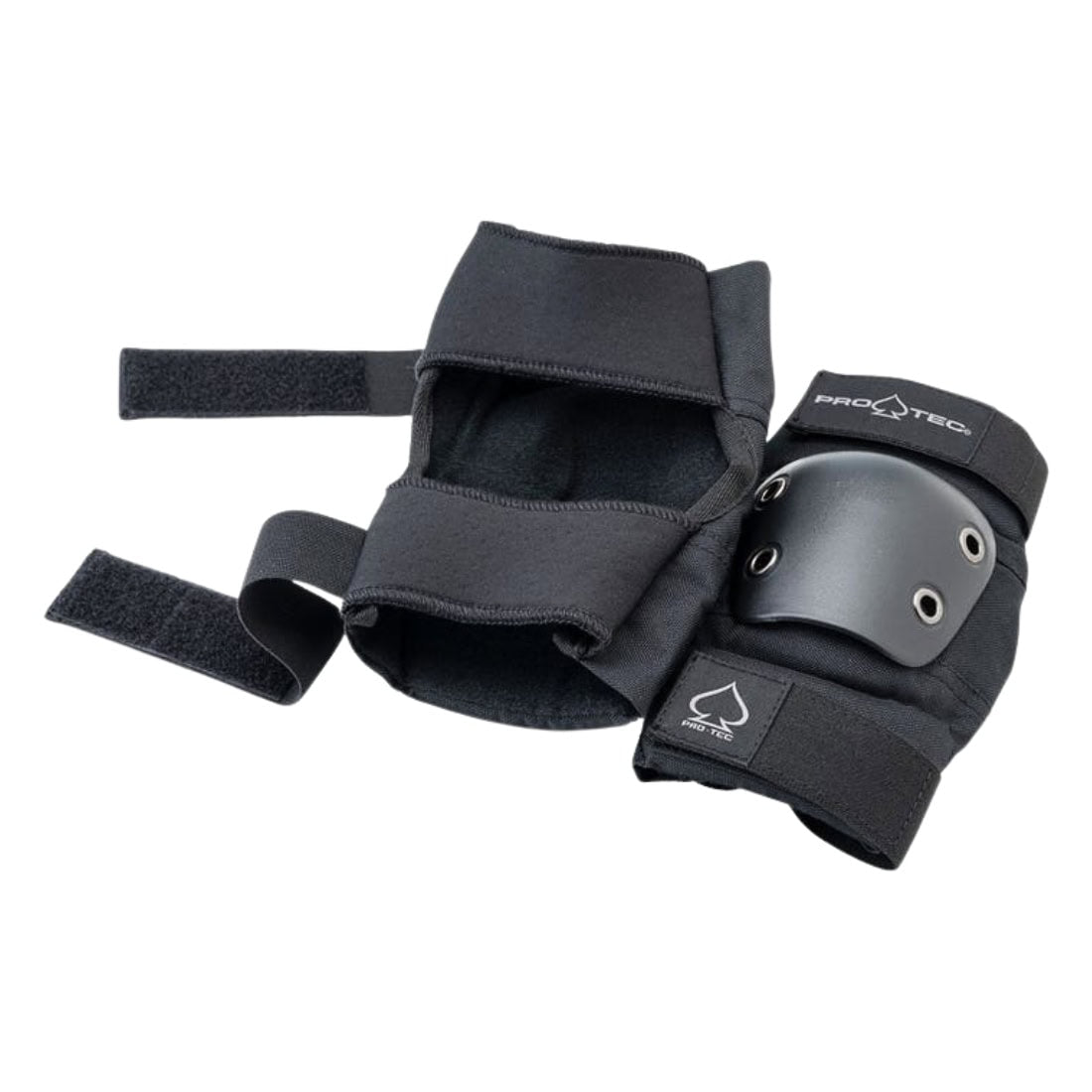 Pro-Tec Street Knee/Elbow Pad Set (Open Back) - Black - Skateboard Pad Sets by Pro-Tec