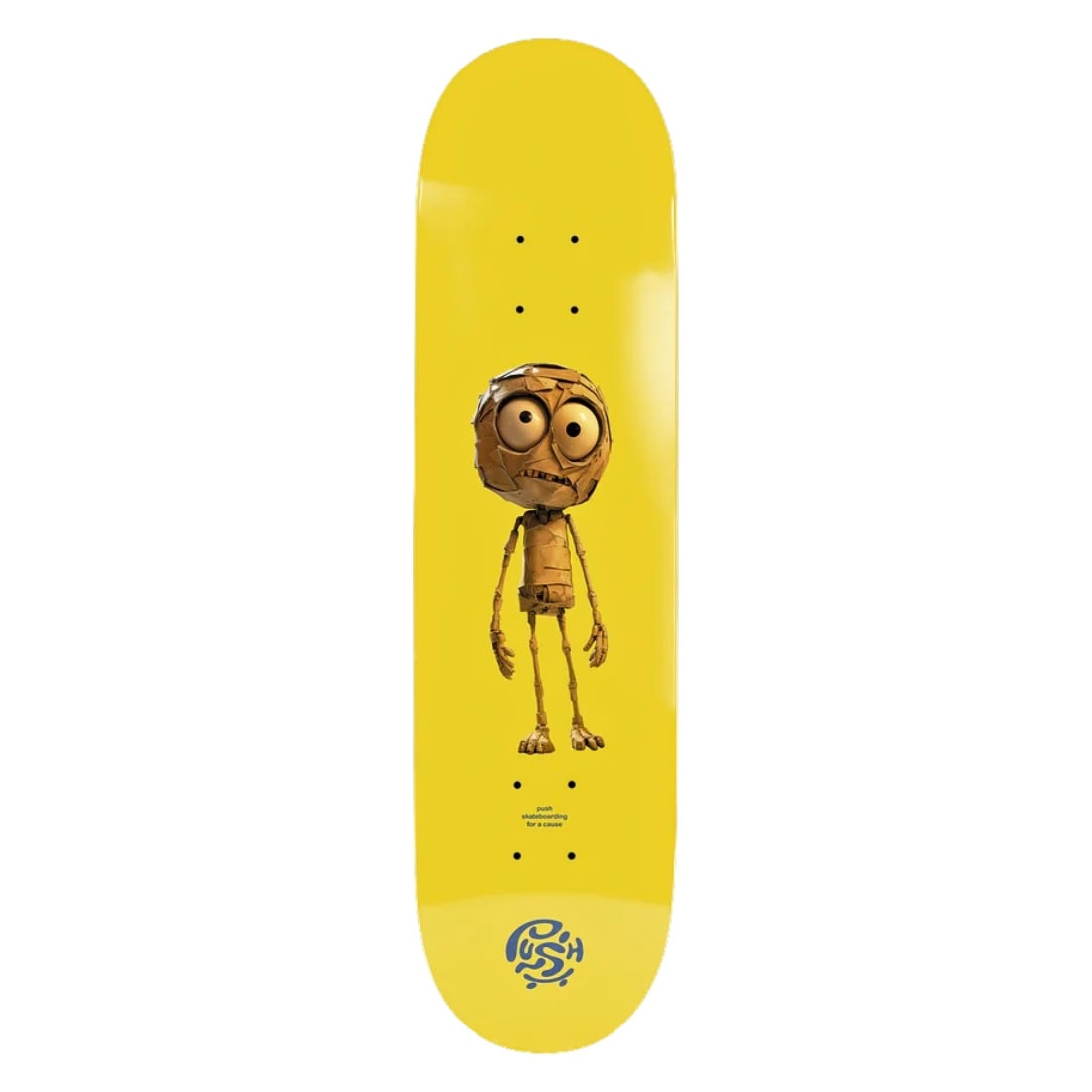 Push 7.25" Plywood Guy First Push In-Complete Skateboard - Yellow/Green - Complete Skateboard by Push 7.25 inch