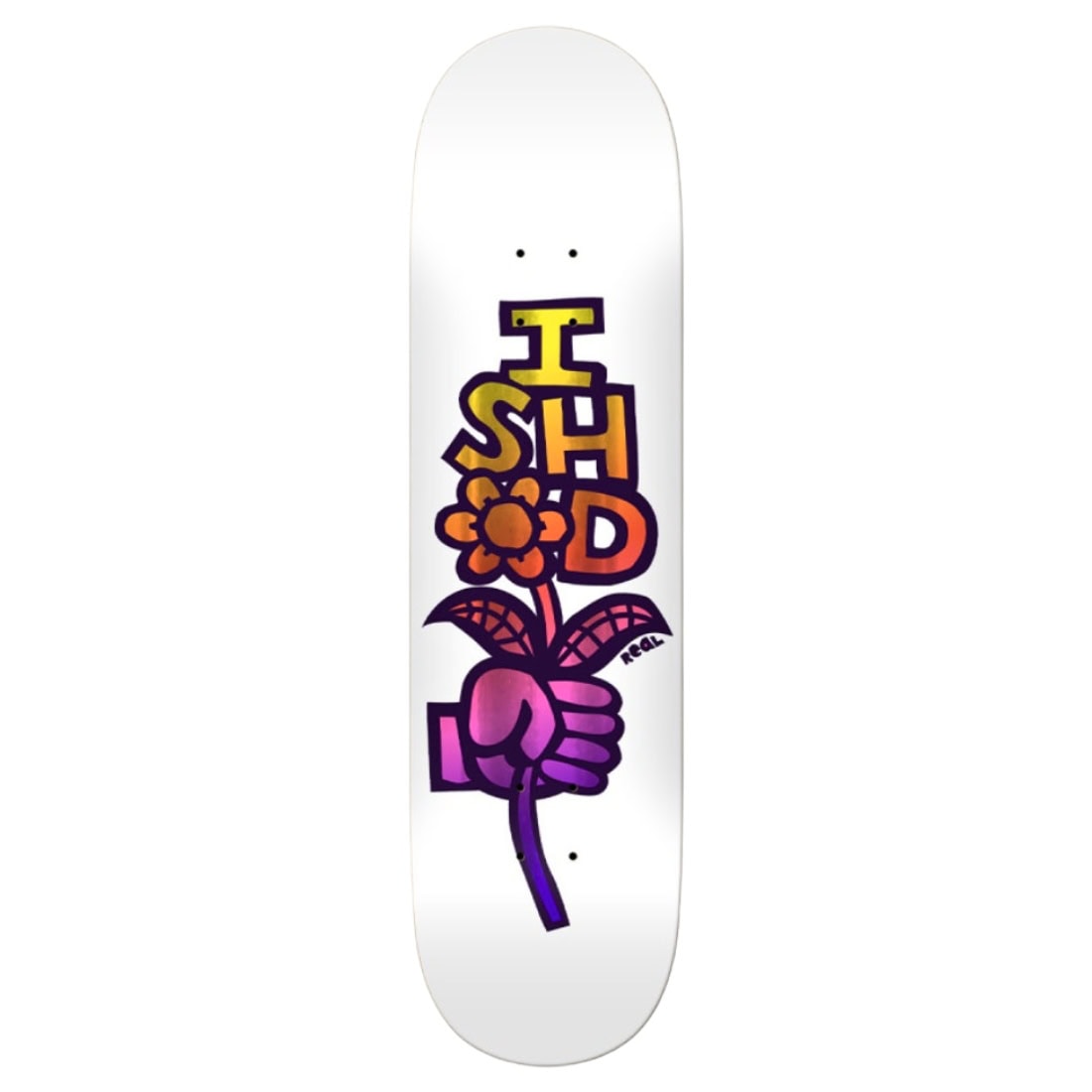 Real 8.38&quot; Ishod Bouquet Skateboard Deck - White - Skateboard Deck by Real 8.38 inch