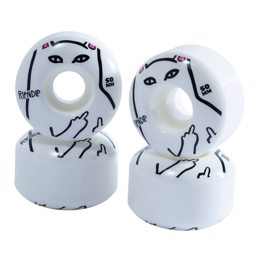 Ripndip 50mm Lord Nermal Skateboard Wheels - White - Skateboard Wheels by RIPNDIP 50mm