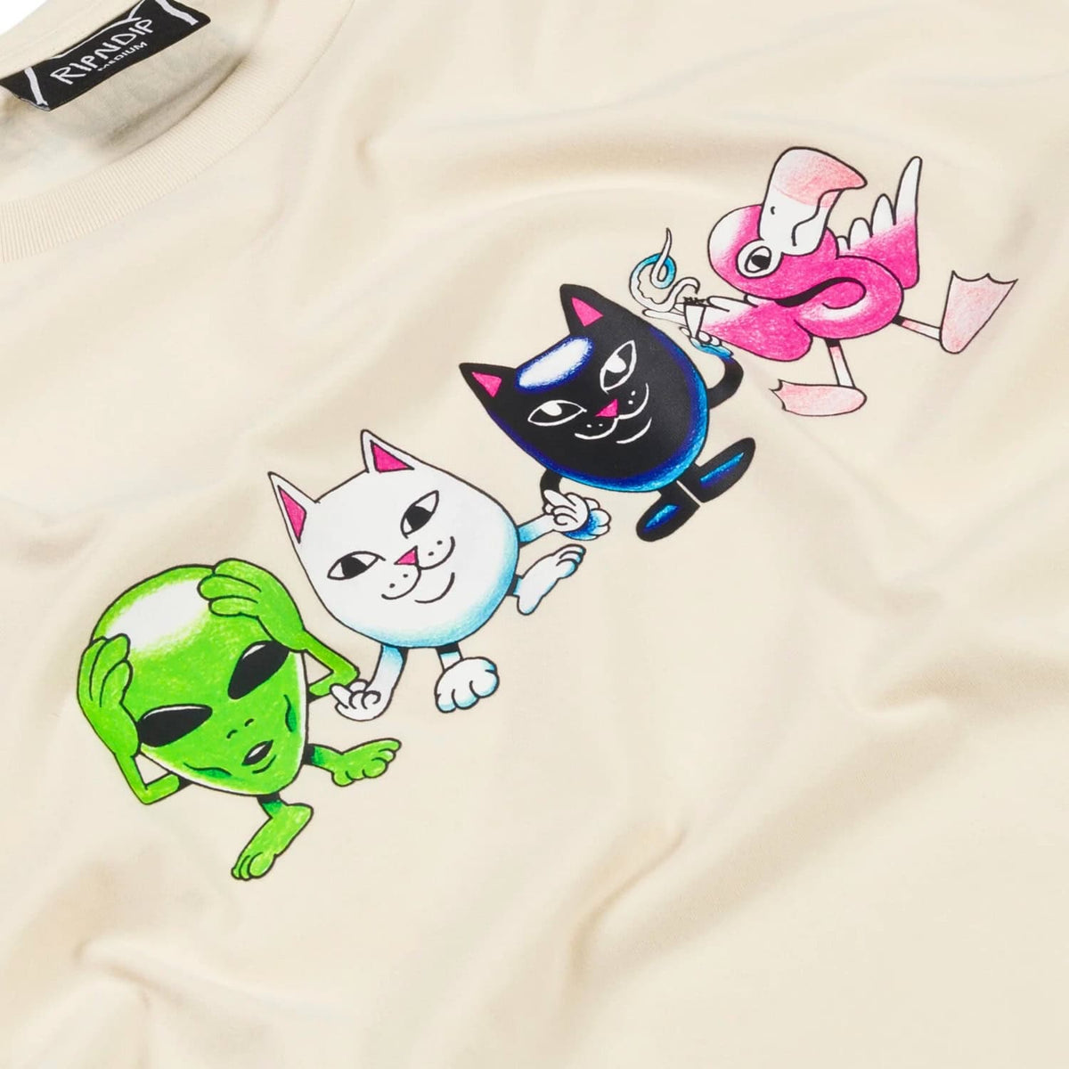 Ripndip Bestie Gang T-Shirt - Natural - Mens Graphic T-Shirt by RIPNDIP