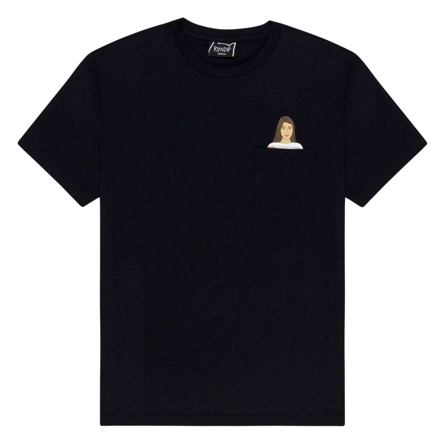 Ripndip Flashing Kitty Pocket T-Shirt - Black - Mens Graphic T-Shirt by RIPNDIP