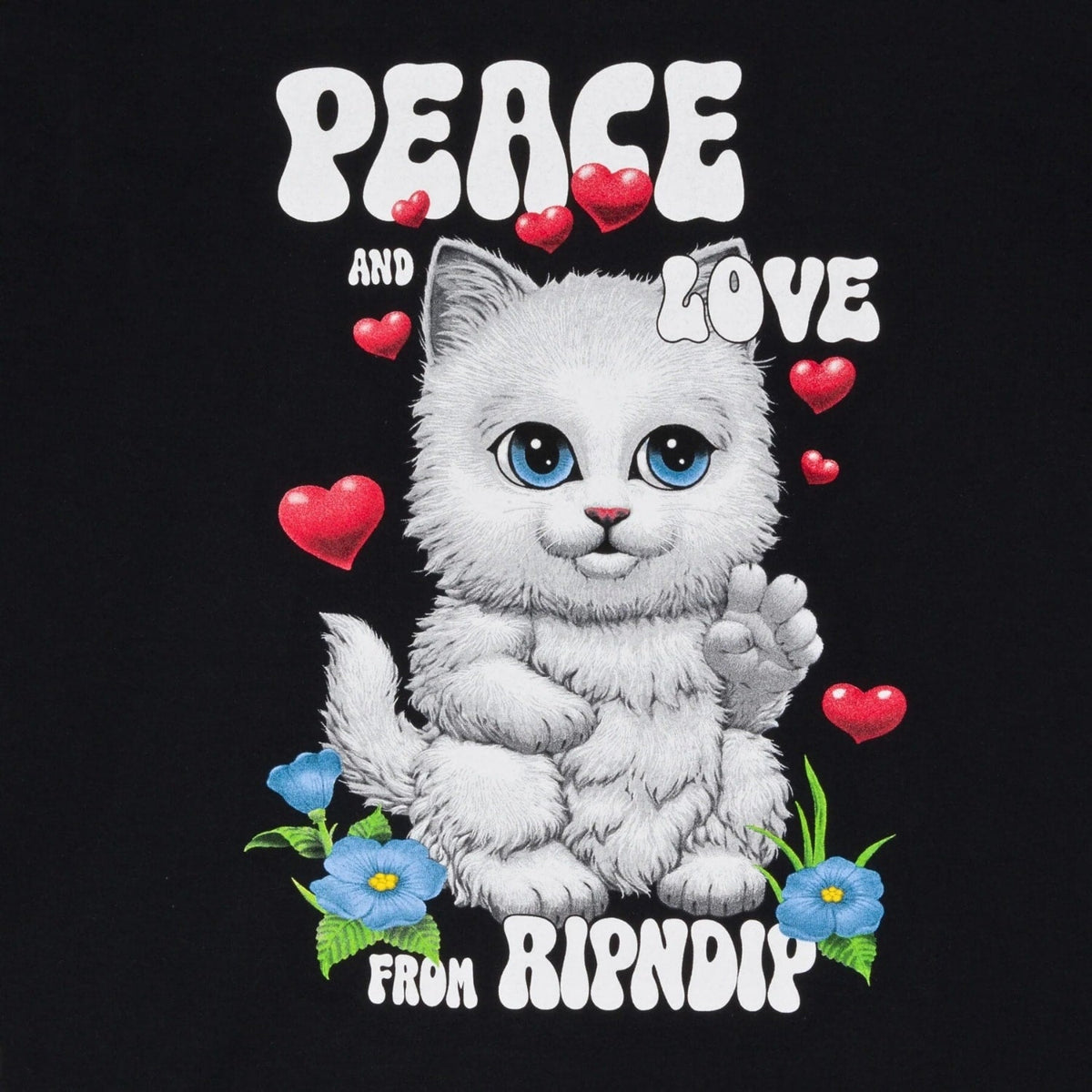Ripndip Peace Love Ripndip Longsleeve T-Shirt - Black - Mens Graphic T-Shirt by RIPNDIP