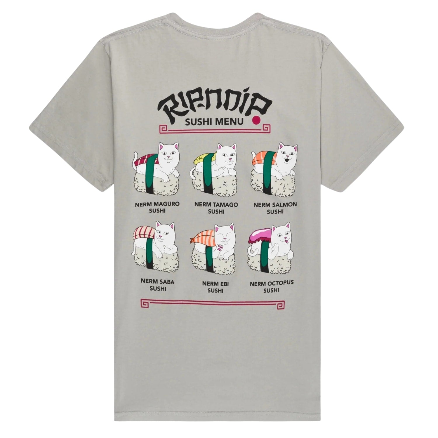 Ripndip Sushi Nerm T-Shirt - Grey - Mens Graphic T-Shirt by RIPNDIP
