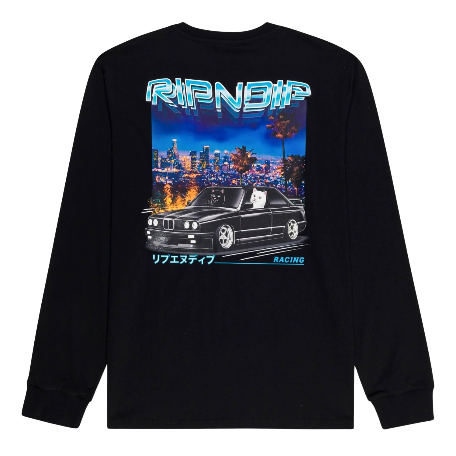 Ripndip Vroom Vroom Longsleeve T-Shirt - Black - Mens Graphic T-Shirt by RIPNDIP