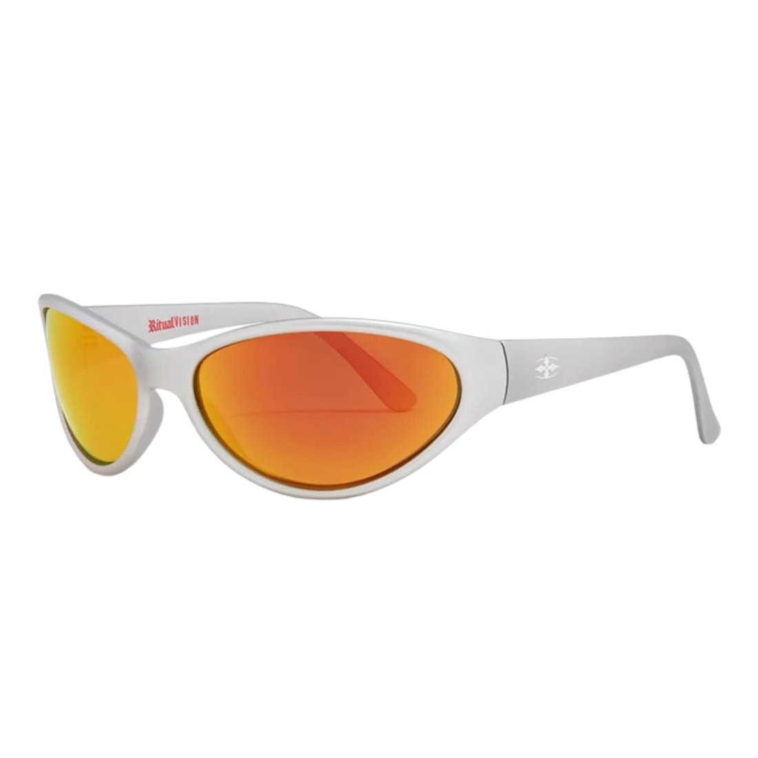 Ritual Vision Morphine Polarised Sunglasses - Matte Chrome/Orange Reflective Polarised - Round Sunglasses by Ritual Vision