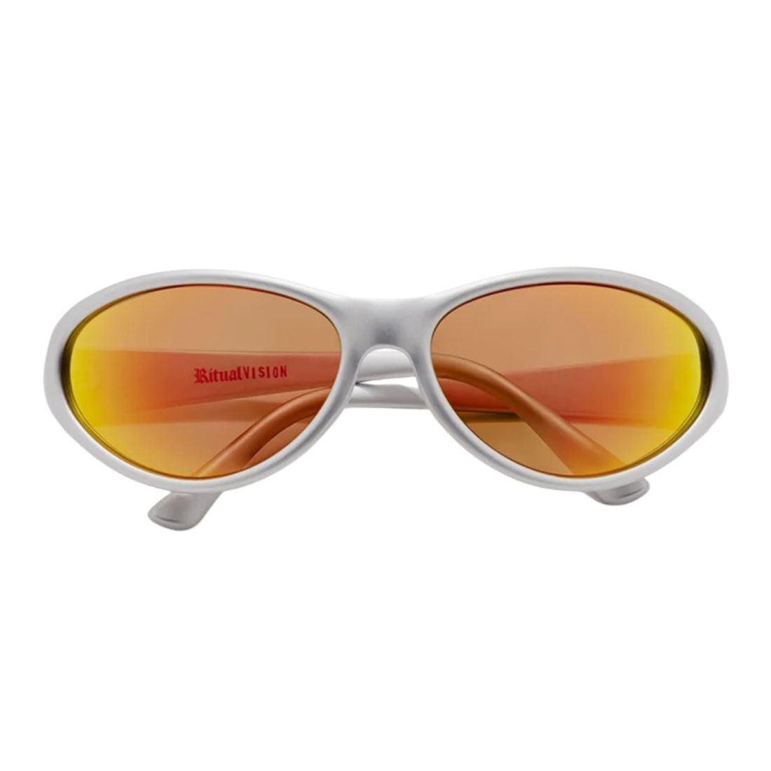 Ritual Vision Morphine Polarised Sunglasses - Matte Chrome/Orange Reflective Polarised - Round Sunglasses by Ritual Vision