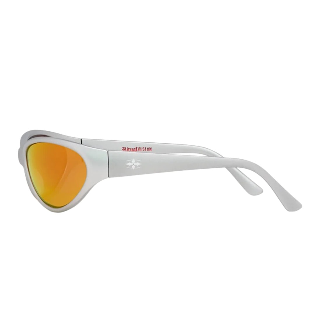 Ritual Vision Morphine Polarised Sunglasses - Matte Chrome/Orange Reflective Polarised - Round Sunglasses by Ritual Vision