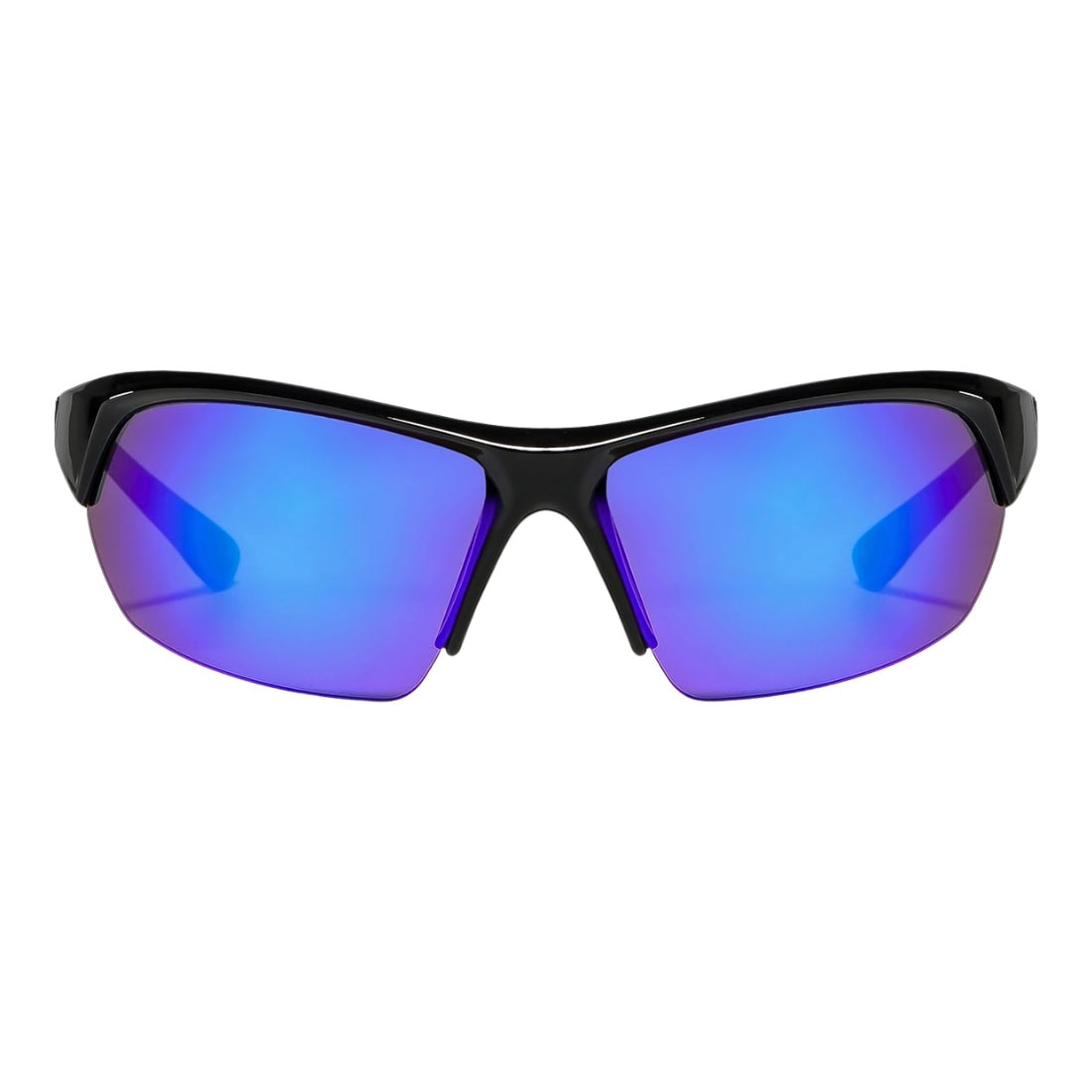 Ritual Vision Break & Enter Sunglasses - Polished Black/Reflective Blue - Wrap Around Sunglasses by Ritual Vision